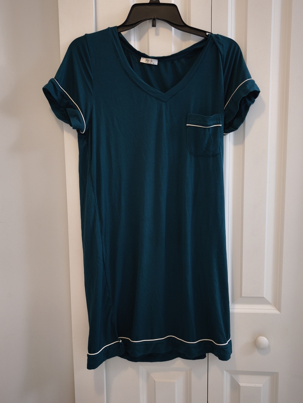 Women's Teal Short Sleeve Sleep Dress